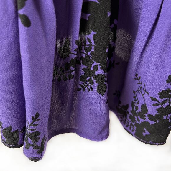 ZARA Purple Floral Mini Dress Size X-Small NWT - Picture 6 of 10